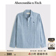 ABERCROMBIE & FITCH男裝25春夏百搭經(jīng)典小麋鹿老錢(qián)風(fēng)亞麻混紡長(zhǎng)袖襯衫KI125-5180 藍(lán)色 S (175/92A)