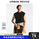 UR2025夏季新款男裝休閑純色百搭寬松棉質(zhì)圓領(lǐng)背心UMB450004 黑色 L
