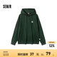 森馬（Semir）衛(wèi)衣男冬季文藝刺繡時(shí)尚情侶加絨套頭上衣 深綠40753 170/88A/M