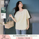 香影白色寬松t恤女2025夏季新款落肩圓領(lǐng)休閑假兩件蕾絲拼接上衣 鷺白 S 155/80A/85-95斤