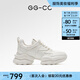 GG-CC云朵焦糖厚底真皮老爹鞋女新款增高百搭時(shí)尚運(yùn)動(dòng)鞋 G23X0212 白色 37