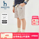 哈吉斯（HAZZYS）品牌童裝男童夏季新款彈力舒適透氣運動風(fēng)梭織五分褲米白色  160