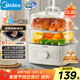 美的（Midea）電蒸鍋 電煮鍋電火鍋多功能鍋家用電鍋蒸蛋器蒸包子鍋電熱鍋10.8升三層大容量多用途鍋ZGE2323Z02