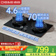 德意（DE&E）【星火】燃氣灶 鋼化玻璃 雙眼灶具 4.6kW大火力 高熱效率 全尺寸適配 灶具JZY-716A（液化氣）