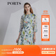 PORTS寶姿春夏新品女裝七分袖收腰顯瘦連衣裙LM8D058MPP095 奶綠色印花 L (8)