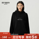 深呼吸DEEP BREATH女裝美拉德寬松加絨休閑連帽衛衣外套女A301398 黑 S (2碼)