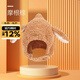 蒂樂寶寶秋冬季可愛超萌嬰兒帽子圍巾一體護(hù)耳保暖防風(fēng)嬰幼兒童帽 摩根棕 均碼