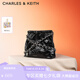 CHARLES&KEITH子母鏈條大容量流浪包托特包單肩斜挎包女包七夕禮物CK2-40671449 Noir黑銀 L