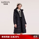 歌莉婭 中長(cháng)款羽絨服女2023冬季保暖鵝絨服連帽外套1ACC8D54A 00B黑色 L