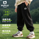 小豬班納男童褲子春秋款2025新款兒童燈芯絨長(cháng)褲女童秋季休閑褲秋裝運動(dòng)褲 【春秋款】黑/X白小豬K 140