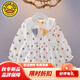 G.DUCKKIDS小黃鴨韓版長(cháng)袖嬰幼兒女童連衣裙1-2-3歲4-5女寶寶公主裙春秋裙子 白色- 80 建議身高75厘米左右-