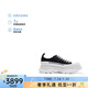亞歷山大麥昆（Alexander McQueen）禮物AMQ 女士黑色/白色帆布厚底系帶靴 697072 W4MV2 1070 36