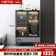 百意空間小型玻璃酒柜客廳靠墻一體輕奢現(xiàn)代家用餐邊柜置物柜可定制儲物柜 L6 長800*400*1200mm帶燈