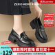 ZHR樂(lè )福鞋女經(jīng)典英倫風(fēng)單鞋女舒適厚底皮鞋女套腳女鞋 AH555 黑色 37