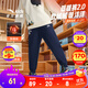 安踏兒童褲子男小童裝2025秋冬季綜訓炫干透氣舒適簡(jiǎn)約針織運動(dòng)長(cháng)褲 【加絨保暖】深夜藍-2 140