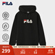 FILA 斐樂(lè )情侶款男女連帽衛衣2025冬季新款休閑寬松加絨保暖長(cháng)袖上衣 【加絨款】正黑色-BK L 175/96A/L