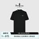 比音勒芬（Biemlfdlkk）【Q彈針織面料】夏季半高領(lǐng)彈力時尚舒適休閑運動短袖T恤男士上衣 07黑色 XL （110）
