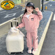 G.DUCKKIDS女童春秋運(yùn)動套裝女寶寶2025新款卡通洋氣衛(wèi)衣兩件套兒童休閑秋裝 粉色 90 cm