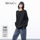 MO&Co.【×牦牛絨】毛衣連衣裙氣質(zhì)高端裙子附裝飾領(lǐng)女 炭黑色 S 160