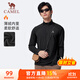 駱駝（CAMEL）薄絨長(cháng)袖T恤男跑步健身立領(lǐng)運動(dòng)上衣 J15CA9L3022 幻影黑 L