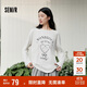 森馬（Semir）長(cháng)袖T恤女秋季oversize印花蝴蝶結2025少女感套頭衫10A525101006