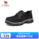 駱駝（CAMEL）磨砂牛皮男士工裝大頭休閑皮鞋 G13A307163 黑色 43 