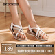 斯凱奇（Skechers）涼鞋女士夏季平底休閑女鞋百搭透氣通勤涼拖鞋外穿沙灘鞋114709