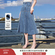 香影（xiangying）牛仔半身裙女2025夏季新款復(fù)古包臀魚尾傘裙氣質(zhì)高腰a字裙子 牛仔藍(lán) S