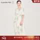 浮云堂.風(fēng)」此君.中式改良收腰連衣裙女25夏款中國風(fēng)禪意茶服 青竹 M