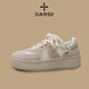 DARSII香港達斯2025年夏季男女同款厚底增高網(wǎng)面透氣時(shí)尚休閑運動(dòng)板鞋 焦糖米 35