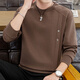 茄克斯高端男士衛衣秋冬季加絨打底衫拼接鉚釘設計圓領(lǐng)純色套頭長(cháng)袖t恤 咖啡色 常規 XL 建議130-145斤
