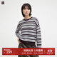 播商場(chǎng)同款休閑寬松24冬新條紋針織毛衣女BDR9SD4206 O82椒褐條 M