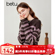 百圖betu女裝秋冬新款毛衣經(jīng)典圓領(lǐng)時(shí)髦條紋寬松套頭毛衫2310T39 咖啡色 M