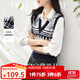 歐莎（OSA）復古套頭針織衫馬甲背心女士2025年新款秋季百搭短款上衣 藍色A L