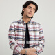 第五季25新品磨毛長(cháng)袖格子男秋冬修身學(xué)院風(fēng)美式休閑純棉襯衫法蘭絨襯衣 SFL5U992 40 [參考體重：130-140斤]