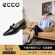 愛(ài)步（ECCO）穆勒鞋女 尖頭單鞋淺口粗跟皮鞋 型塑214243 黑色21424301001（羊皮革） 38