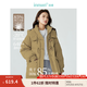 茵曼鴨絨九江羽絨服2024冬女裝新款極寒輕暖保暖中長(zhǎng)厚外套大衣上衣 卡其色 M
