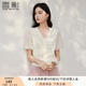 香影法式v領(lǐng)拼接針織衫女2025夏季新款正肩泡泡袖開衫米白色上衣 米白 M 160/84A/95-110斤