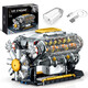 禧樂(lè )寧2025新款高崎機械汽車(chē)V8發(fā)動(dòng)機模型跑車(chē)引擎益智拼裝玩具兒童禮物 復刻機械V8發(fā)動(dòng)機【機械電機+USB數據線(xiàn)