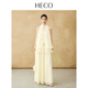 HECO【明媚】新中式雙層薄紗遮肉松緊半身裙女2025夏新芭蕾風(fēng)傘裙 黃色 半身裙 L