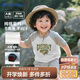 巴帝巴帝夏季嬰幼兒童純棉t恤短褲套裝男女童寶寶套裝 花灰 綠色港灣 100
