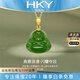 ?？ㄒ?HEEKAIYI項鏈女士彌勒佛金鑲玉項鏈奢侈首飾七夕情人節禮物送老婆送女友彌勒佛和田碧玉項鏈-999足金鏈