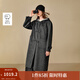 茵曼2025秋冬女裝新款綿羊毛連帽雙面呢外套寬松長(cháng)款毛呢上衣 深灰色 S