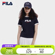FILA 斐樂官方女子短袖T恤2025夏季時(shí)尚休閑撞色純棉上衣網(wǎng)球小短T