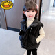 G.DUCKKIDS【冬上新】女童羽絨棉馬甲冬季外穿背心外套洋氣2-6歲兒童棉馬夾 黑色 120 cm