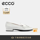 愛步（ECCO）豆豆鞋女 時尚潮流百搭尖頭百搭淺口樂福單鞋  型塑214283 亮白色21428301002（牛皮革） 37