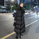 clotho Rennie品牌女裝羽絨服女2025冬季新款韓版寬松過(guò)膝中長(cháng)款直筒亮面外套 黑色 S
