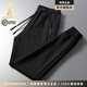 JASONWOOD休閑褲男秋冬2025新款加絨加厚運(yùn)動(dòng)褲寬松束腳長(zhǎng)褲子男 黑色 [官方正品] M 【100-125斤】 [專(zhuān)柜同款]