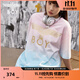 BOY LONDON【西柚果茶】25夏季男女同款藍粉漸變潮牌體恤短袖T恤N01090 粉/藍色 S