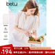 百圖betu女裝2025夏季新款連衣裙圓領(lǐng)開衩設(shè)計(jì)蕾絲拼接裙子女2503D08 白色 S